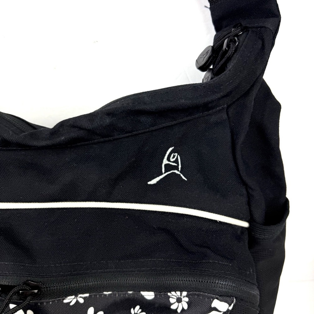 Overland Equipment Messenger Bag Black Floral Canvas Made In Chico USA - Picture 3 of 16